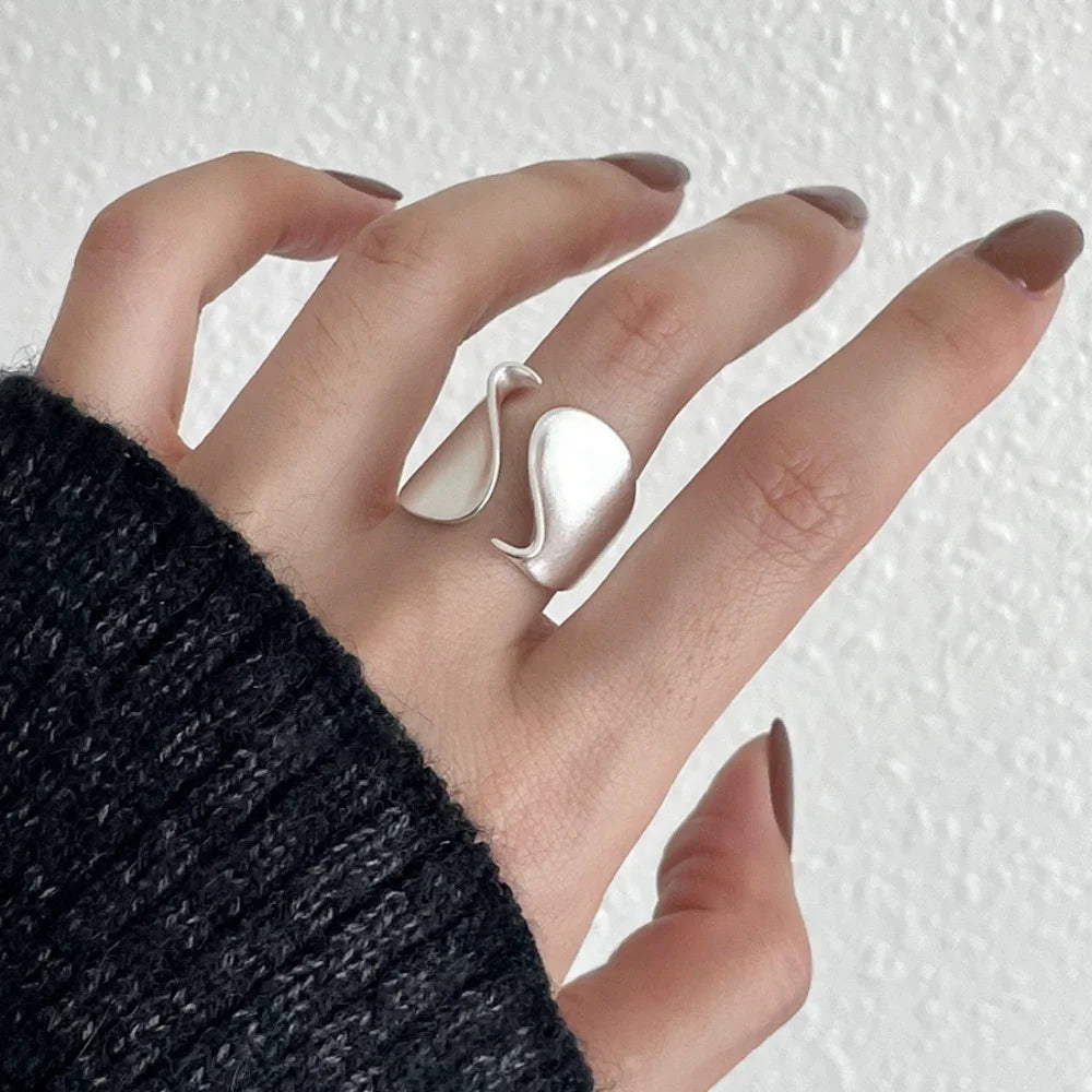 925 Sterling Silver Minimalist Couple Rings, Handmade