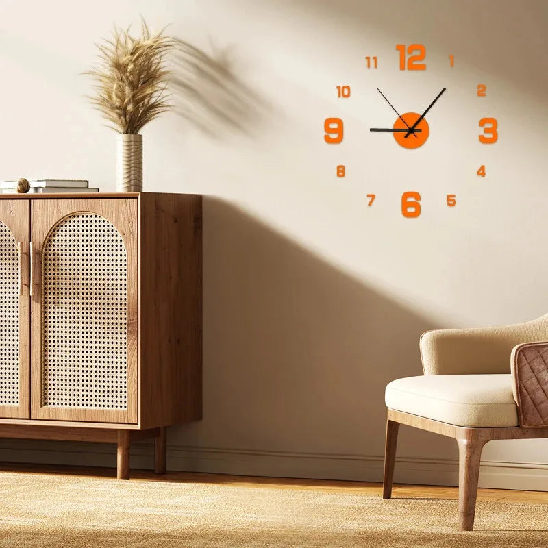 Creative frameless DIY wall clock decal from Prime Deal Zone, silent wall clock for living room or office decoration.