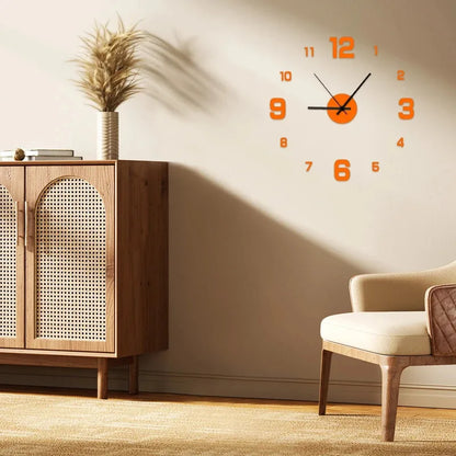 Creative frameless DIY wall clock decal from Prime Deal Zone, silent wall clock for living room or office decoration.