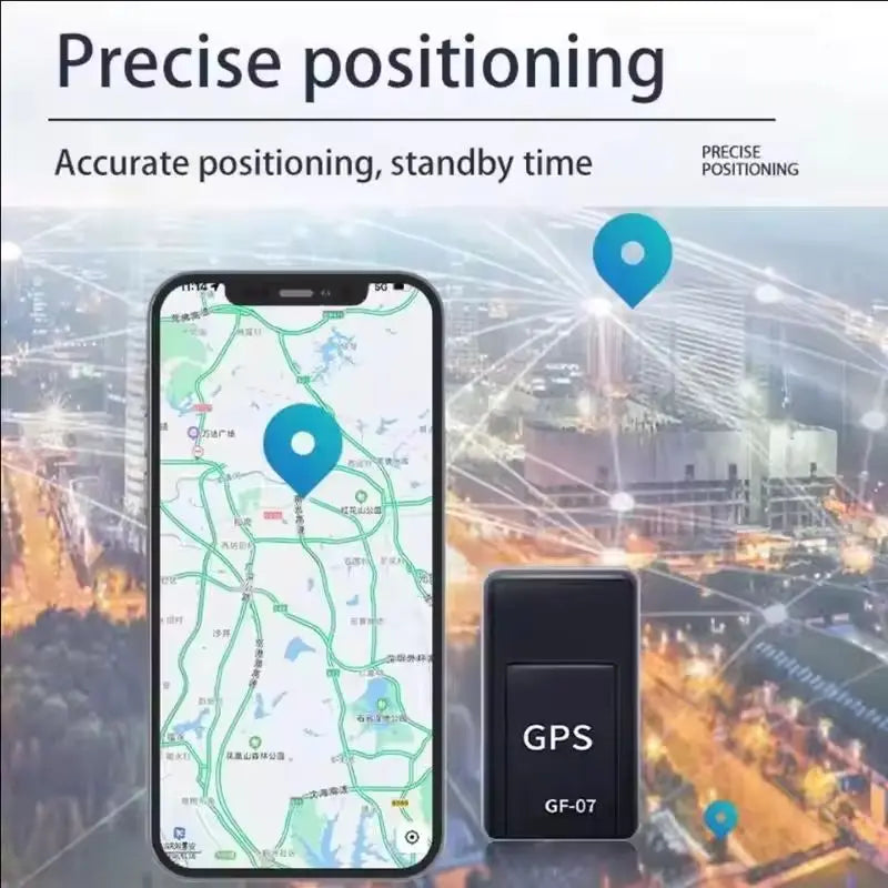 Mini portable GPS tracking device for cars with strong magnetic mount, precise location, and app tracking from Prime Deal Zone.