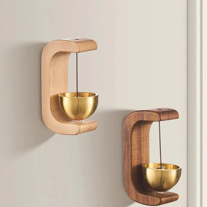 Japanese wooden wind chimes hanging decoration with wireless doorbell, decorative wind bell for home entrance, Prime Deal Zone.