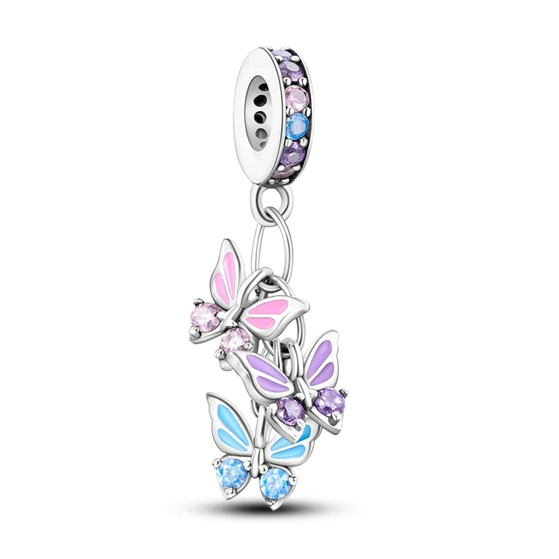 925 Sterling Silver Charm Beads — Mixed Dangle Designs
