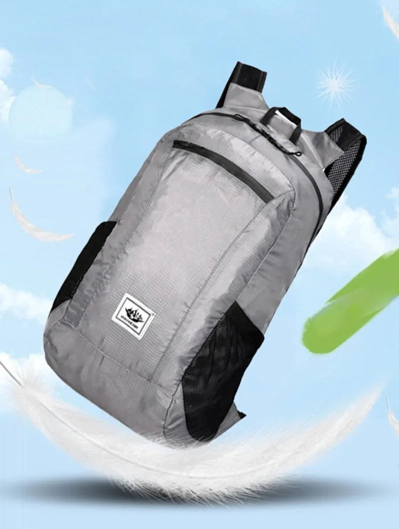 Prime Deal Zone ultra light waterproof outdoor hiking and cycling backpack with foldable storage, ideal for travel and fitness activities.