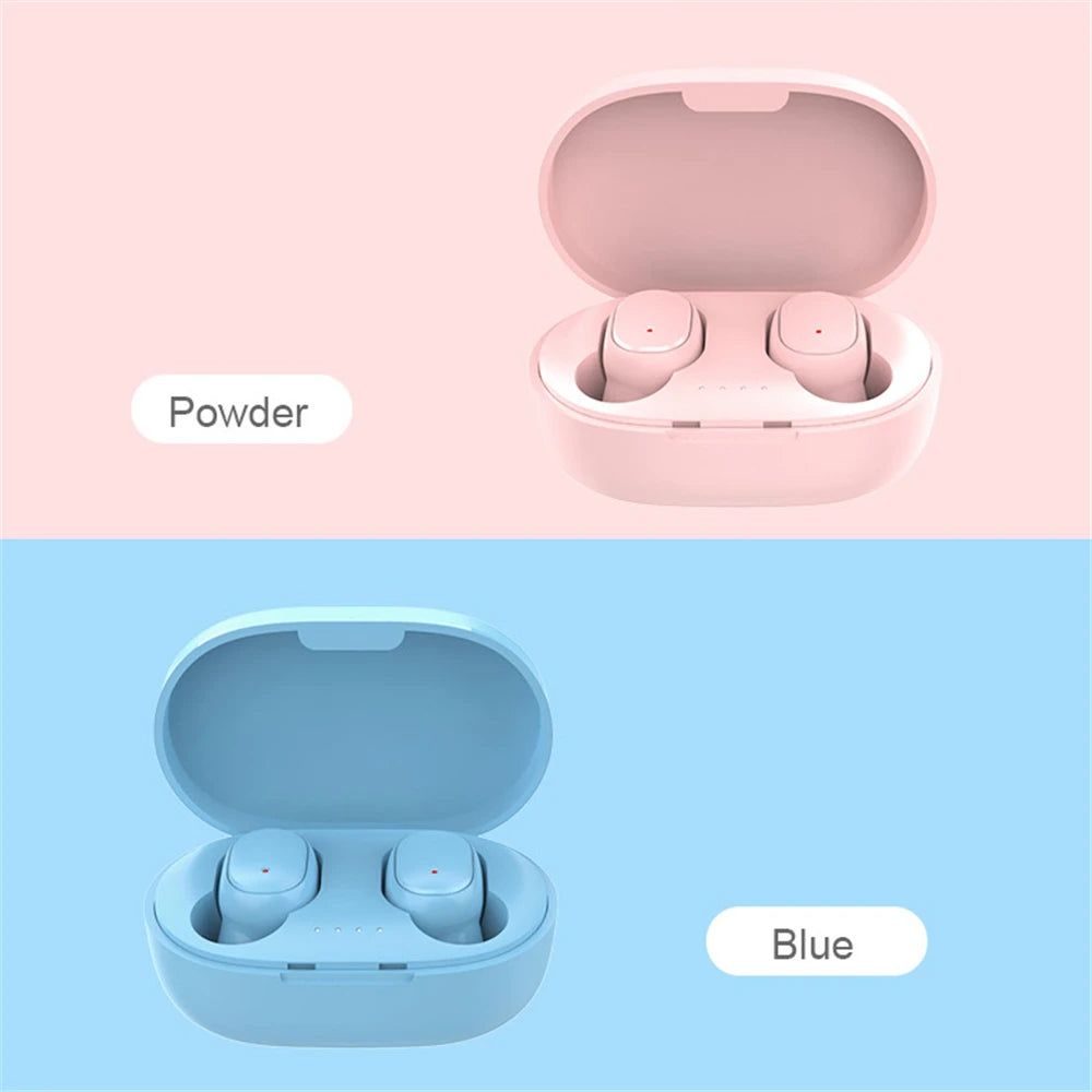 Wireless Bluetooth A6S earphones by Prime Deal Zone with LED display, sport touch controls, stereo sound for Xiaomi and Huawei devices.