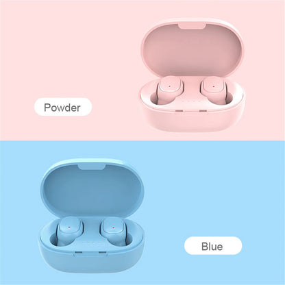Wireless Bluetooth A6S earphones by Prime Deal Zone with LED display, sport touch controls, stereo sound for Xiaomi and Huawei devices.