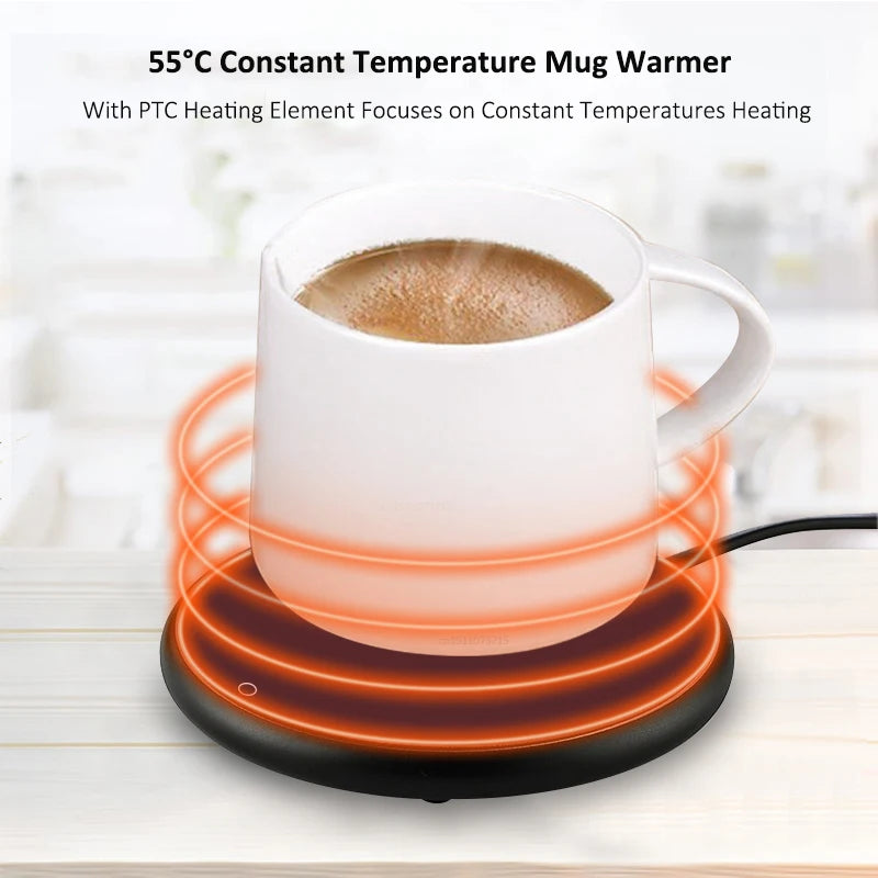 Prime Deal Zone USB mug warmer for coffee and tea, electric cup heater with thermostatic control for office and home use