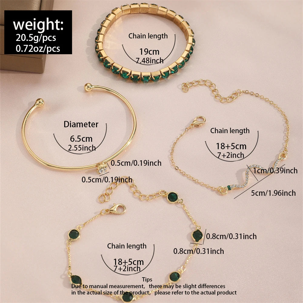 snake and gemstone rhinestone bangle set - view 6