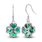 925 Sterling Silver Zircon Drop Earrings — Four-Leaf Clover & Star Designs