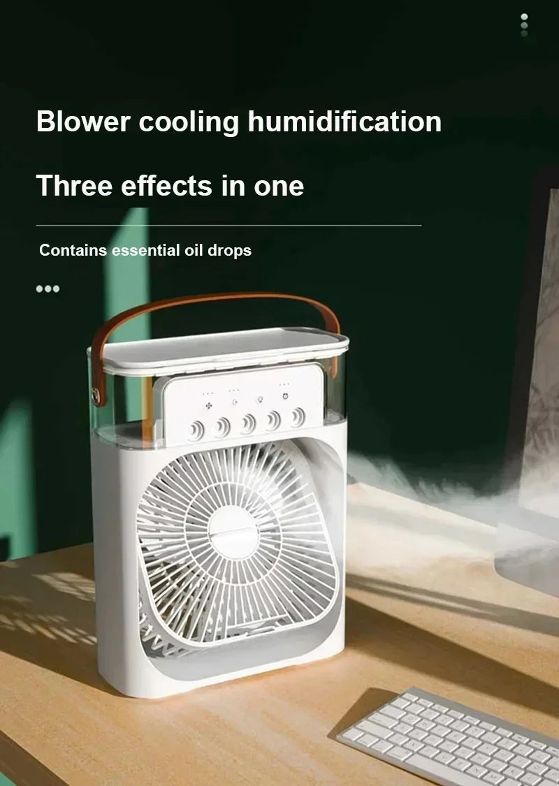 Portable Prime Deal Zone 3-in-1 air cooler with LED night light, humidifier, and adjustable fan for home or office use.