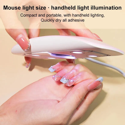 Prime Deal Zone 6W mini nail dryer with 6 LED UV lamp, portable for home use, drying nail polish with USB cable in compact design