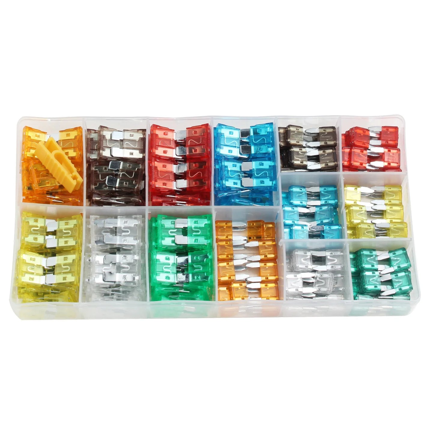 Prime Deal Zone fuse box with 60 or 120 pieces, includes medium fuses, packaged in bags, suitable for electrical wiring and safety.