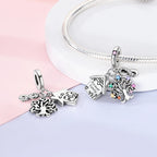 925 sterling silver charm beads, love family and life designs - view 5