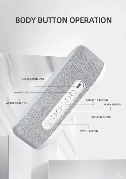 Wireless alarm clock and phone charger pad with night light, lamp, and thermometer, compatible with iPhone 13 to 17, by Prime Deal Zone.