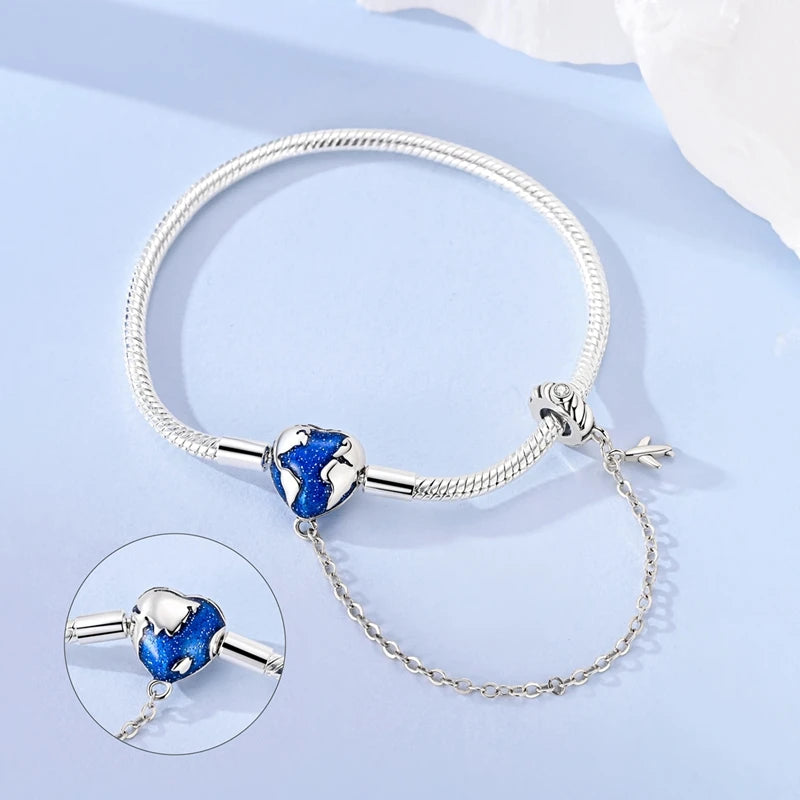 925 sterling silver heart zircon snake chain bracelet - view 17