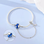 925 sterling silver heart zircon snake chain bracelet - view 17