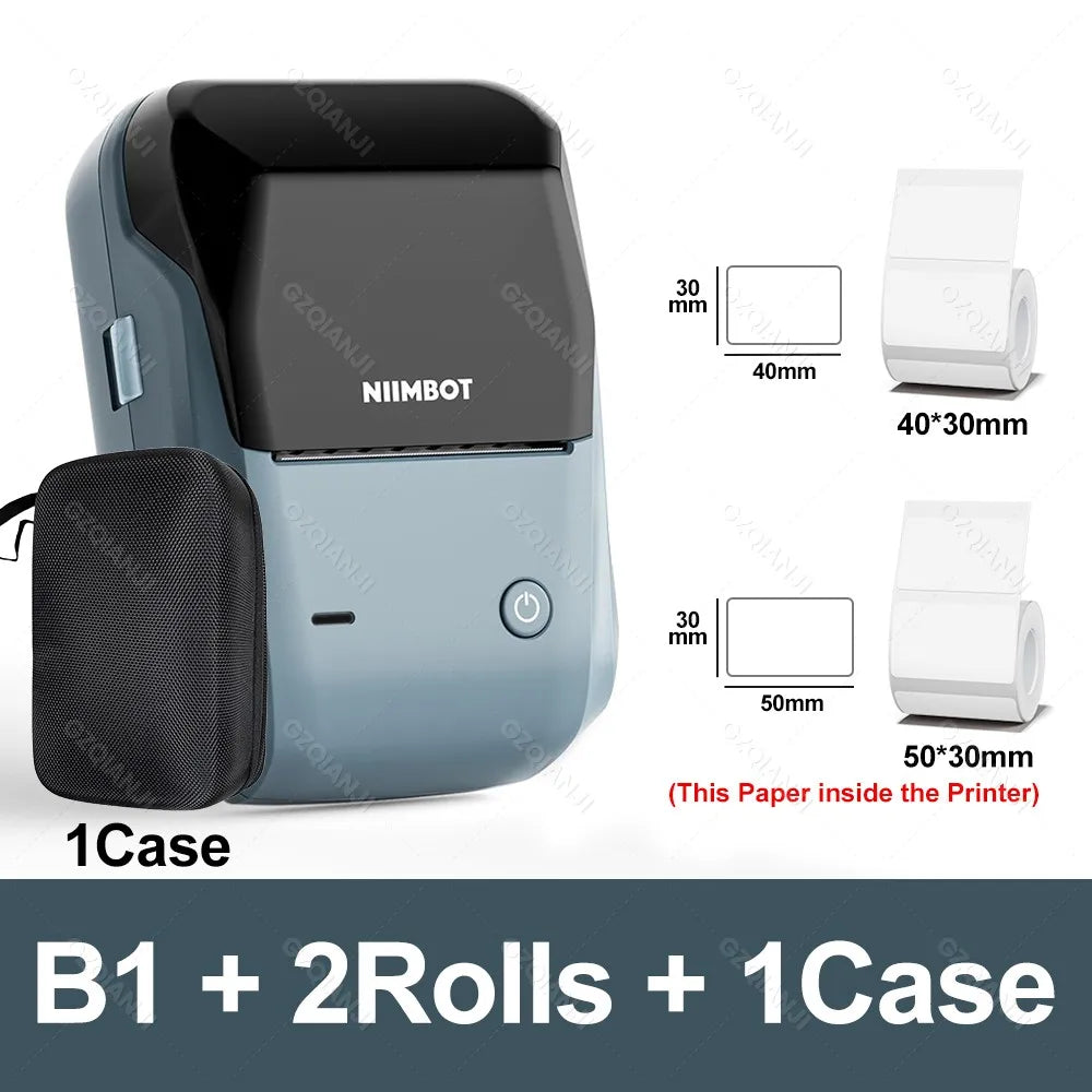 NIIMBOT B1 Mini Bluetooth Label Maker | Portable Thermal Printer for Round, UV & Custom Sticker Labels