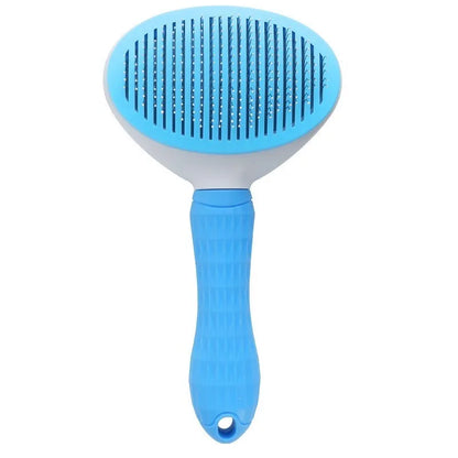 Prime Deal Zone self-cleaning pet dog and cat brush for grooming, dematting, and removing pet hair from dogs and cats.