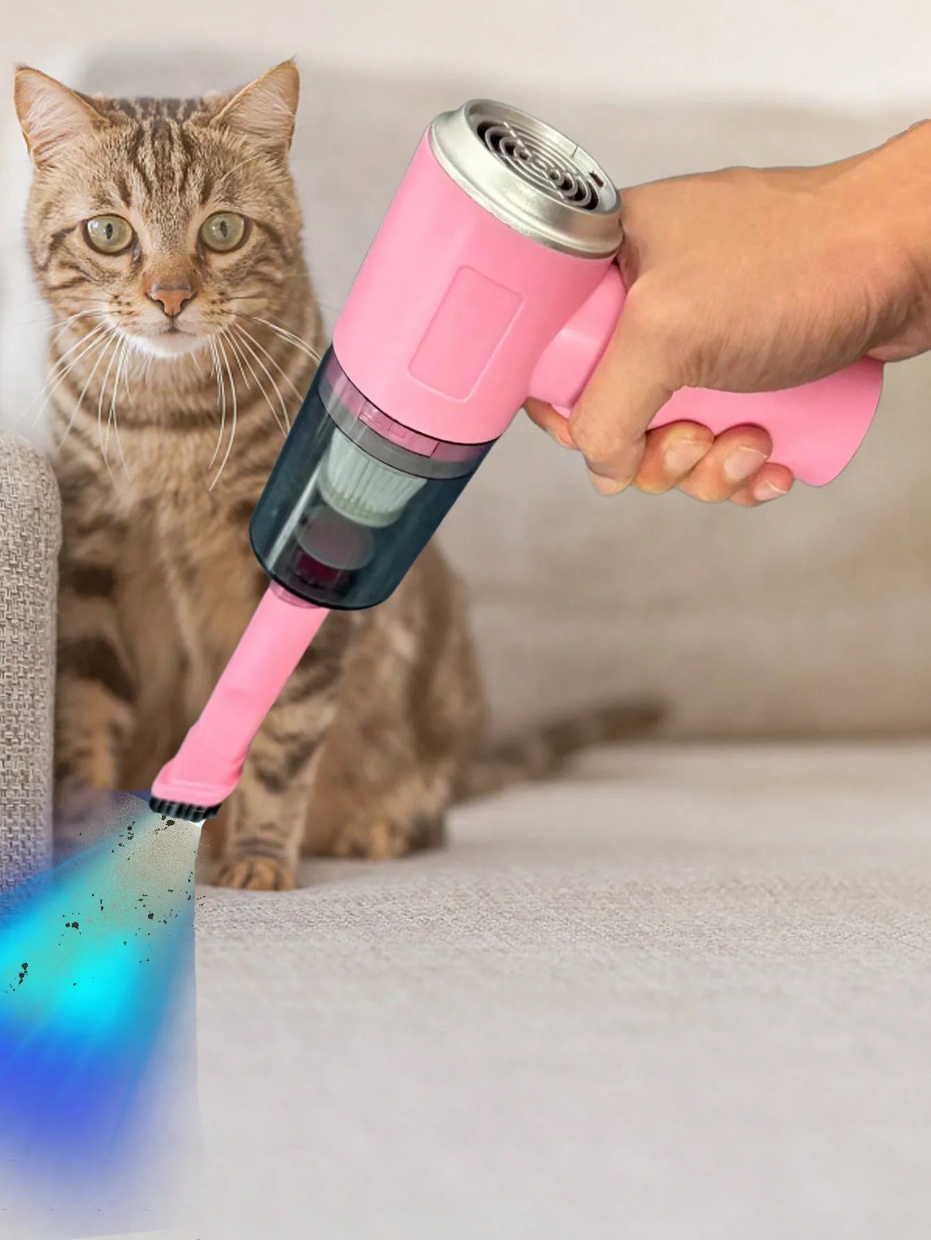 Prime Deal Zone 3-in-1 car and household vacuum cleaner with integrated suction and blowing functions, USB rechargeable, compact design.