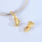 925 sterling silver gold-tone charm beads, crosses and bows - view 16