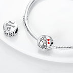 925 sterling silver pet and animal charm beads, dogs paws and hearts - view 3