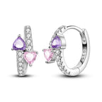 925 Sterling Silver Zircon Drop Earrings — Four-Leaf Clover & Star Designs