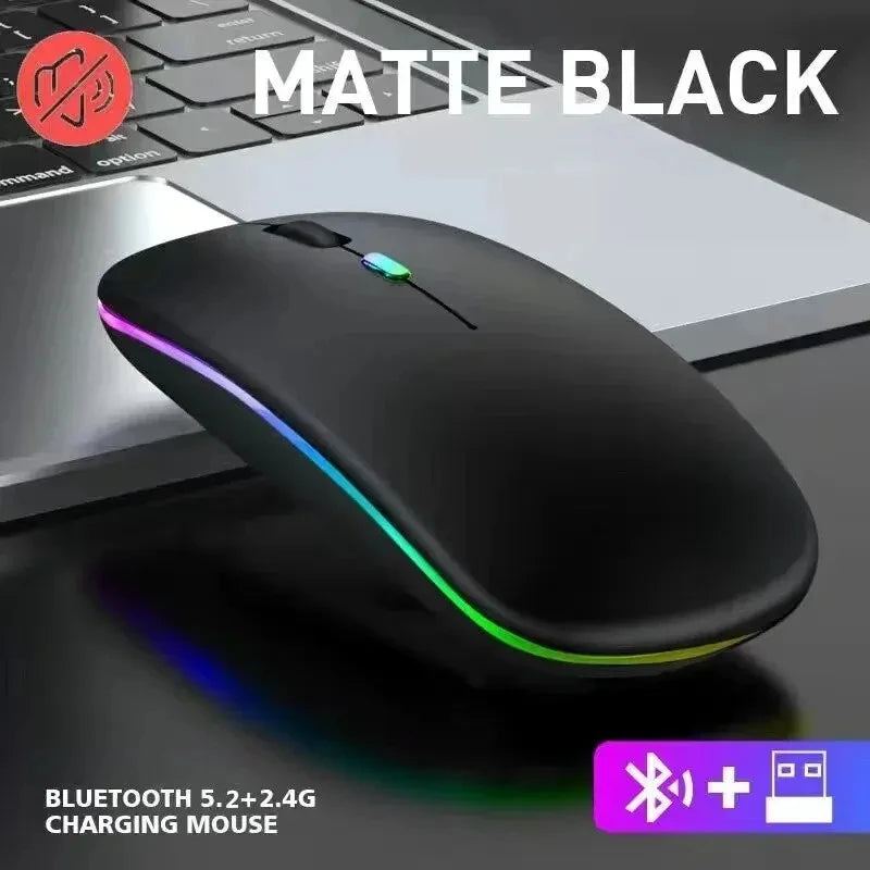 Wireless Prime Deal Zone rechargeable silent LED backlit optical mouse with Bluetooth and 2.4GHz receiver for PC and laptops.