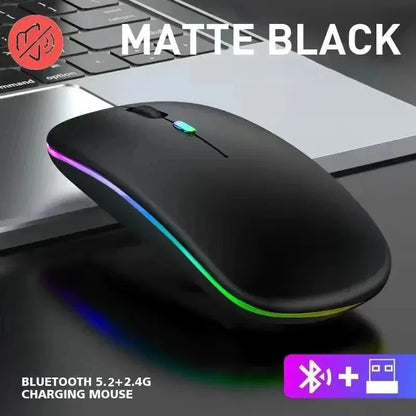 Wireless Prime Deal Zone rechargeable silent LED backlit optical mouse with Bluetooth and 2.4GHz receiver for PC and laptops.