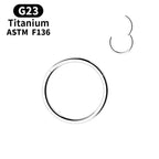 G23 titanium hinged hoop ring, nose cartilage and lip piercing - view 8