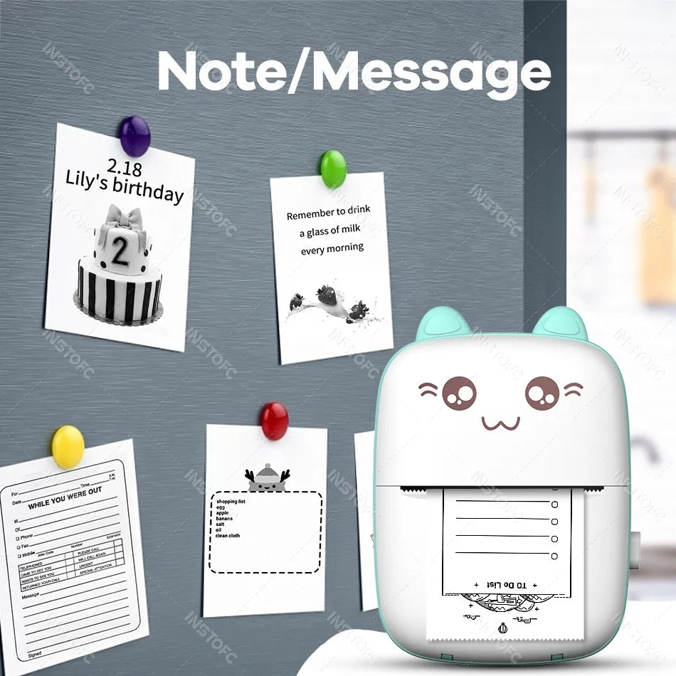 INSTOFC 58mm Mini Bluetooth Thermal Printer | Portable Photo, Label & Sticker Printer for iOS & Android
