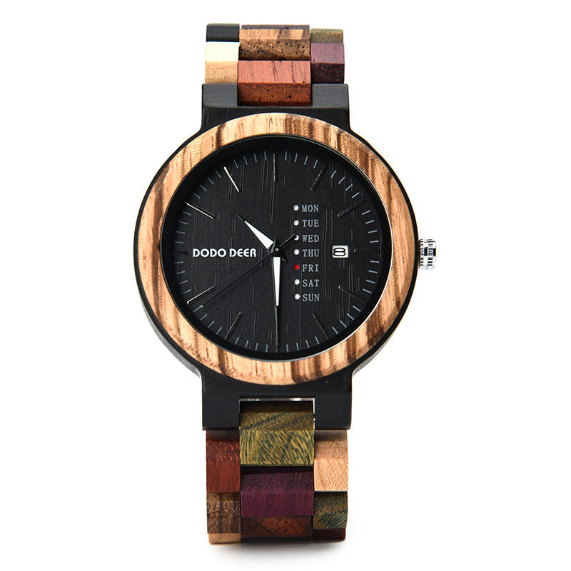 Wood couple watch, style A222 detail