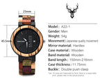 Wood couple watch, style A221 detail