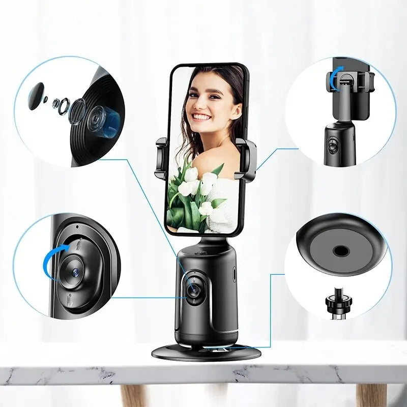 360° AI Face Tracking Gimbal Stabilizer with Tripod for Smartphones