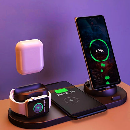 6-in-1 Wireless Charging Dock Station for iPhone, Watch & More